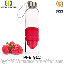 Botella de agua caliente del exprimidor del limón 700ml, botella de cristal popular de la infusión de la fruta (PFB-902)